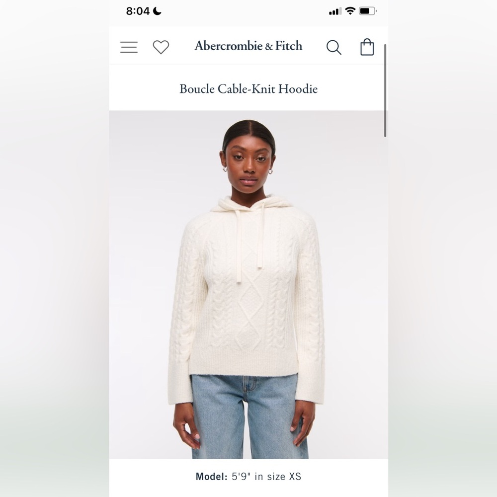 Abercrombie & Fitch Boucle Cable-Knit Hoodie